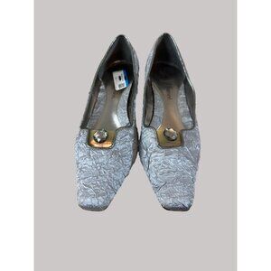 J. Renee Women's Silver Fabric Textured Heels Size 11